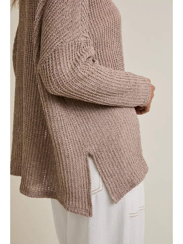 Long Sleeve Side Slit Top
