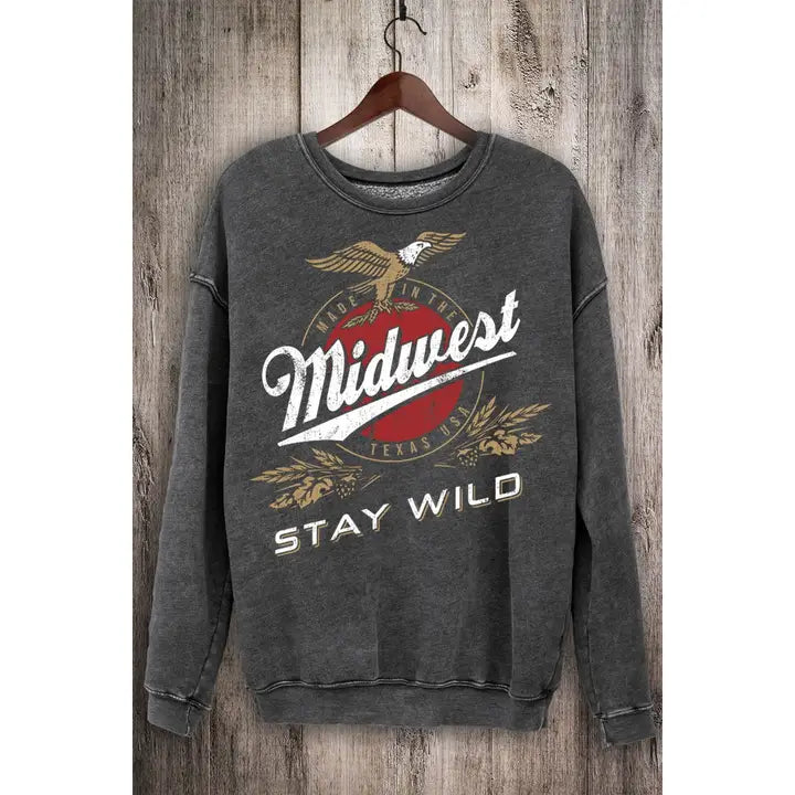 Midwest Stay Wild Mineral Sweatshirt