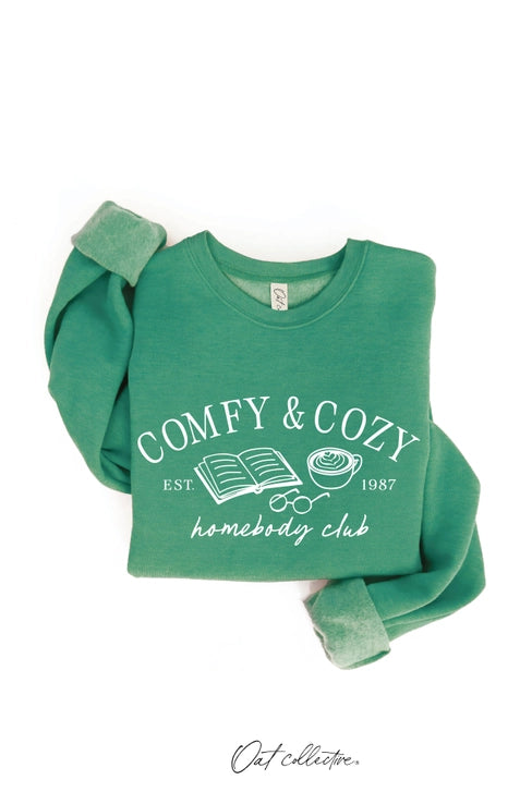 Comfy and Cozy Homebody Club Graphic Sweatshirt