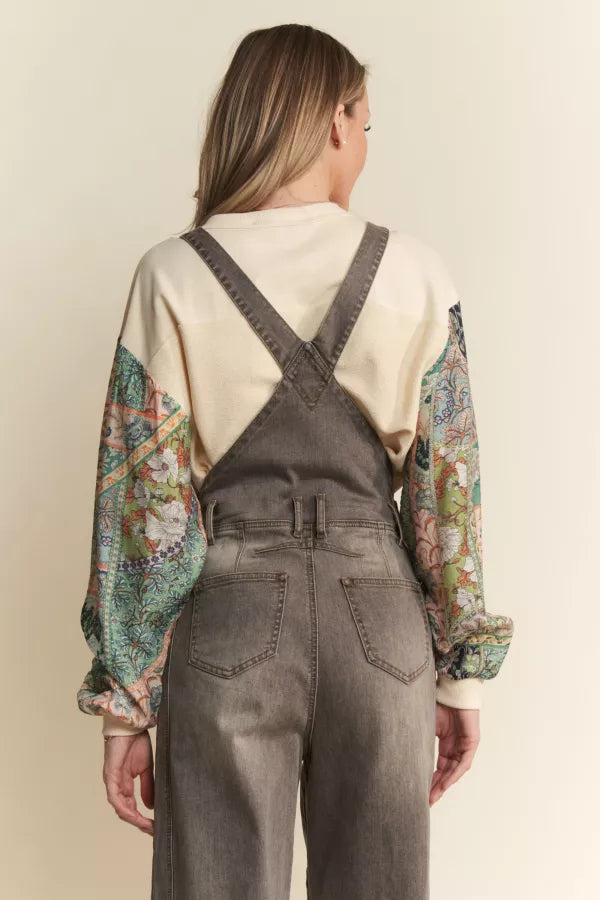 Women Vintage Denim Jumpsuit with Pockets