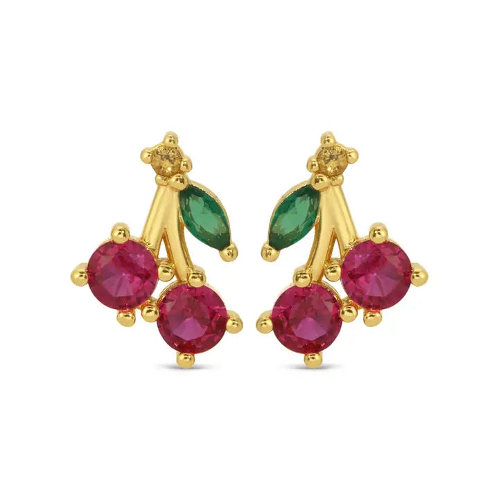 Cherry Studs On Velvet Gift Tag