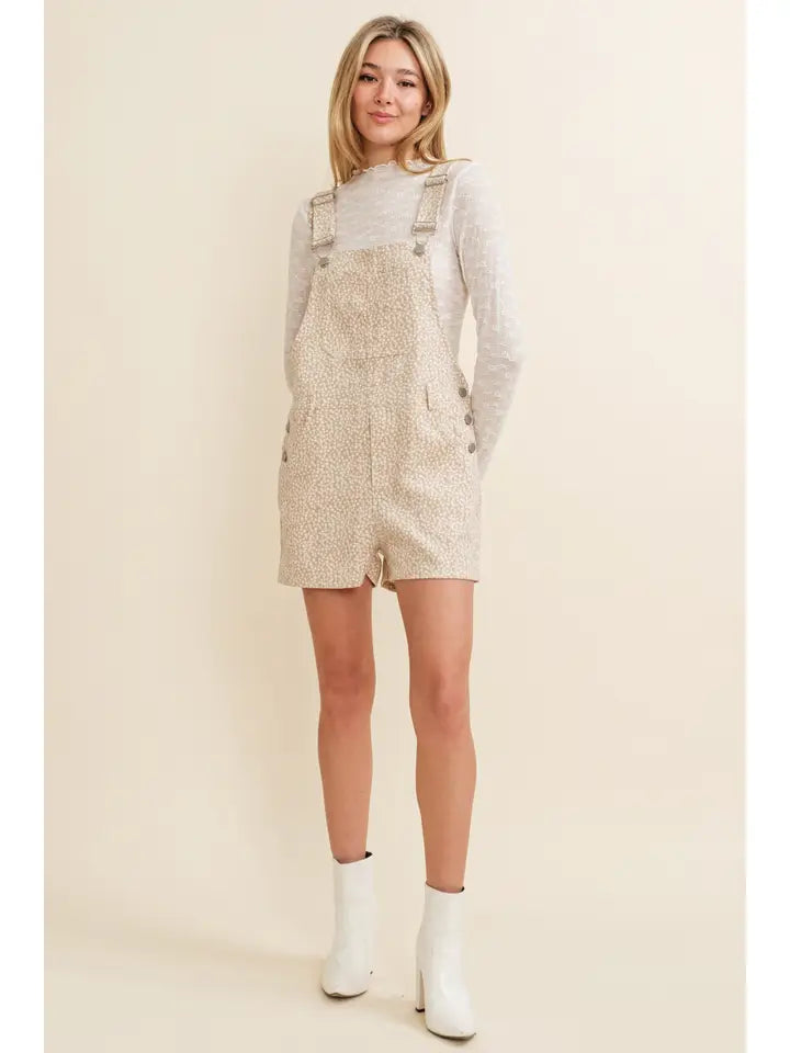 Flower Print Overall Romper