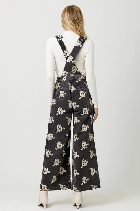 Embroidered Corduroy Jumpsuit