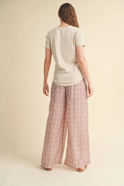 Ribbed Knit Basic T-Shirt Stone