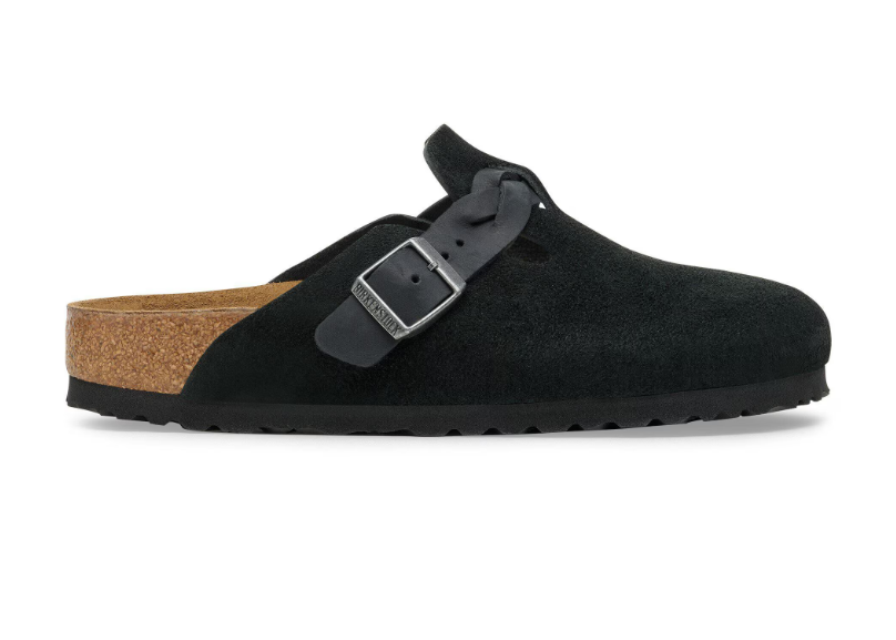 Boston Braided Birkenstock (Black Suede Leather)