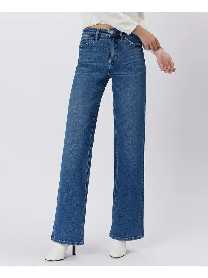 Tummy Control 90's Super High Rise Wide Leg Jeans