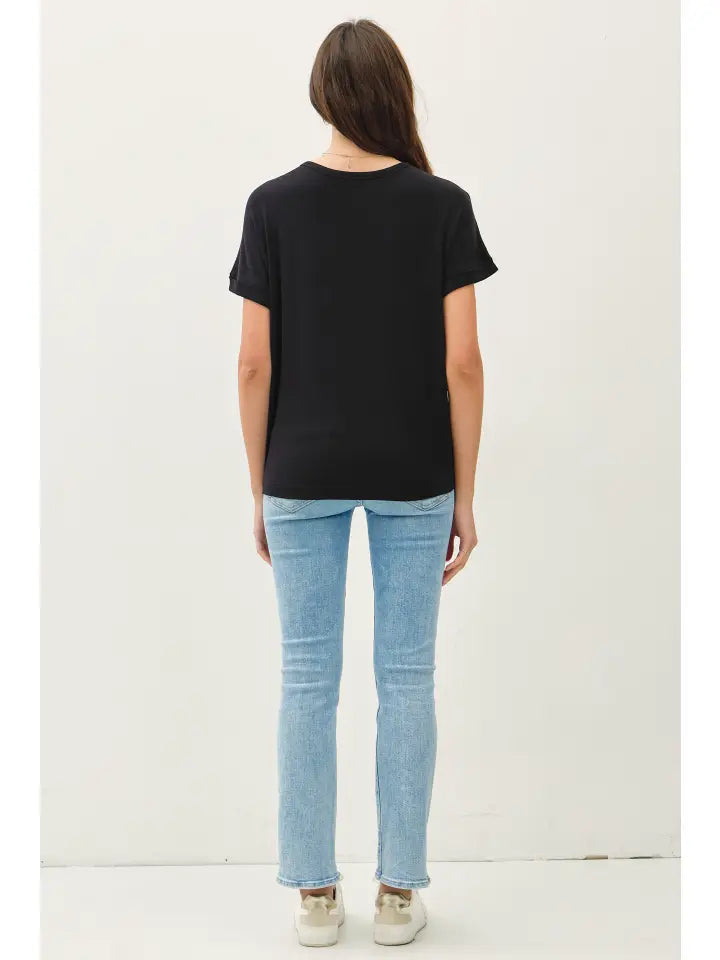 Lightweight Modal Basic Flowy Tee (Black)
