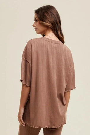 Ribbed Knit Lounge Top