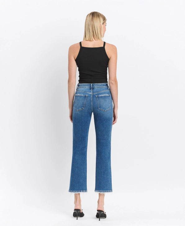 High Rise Ankle Straight Jeans