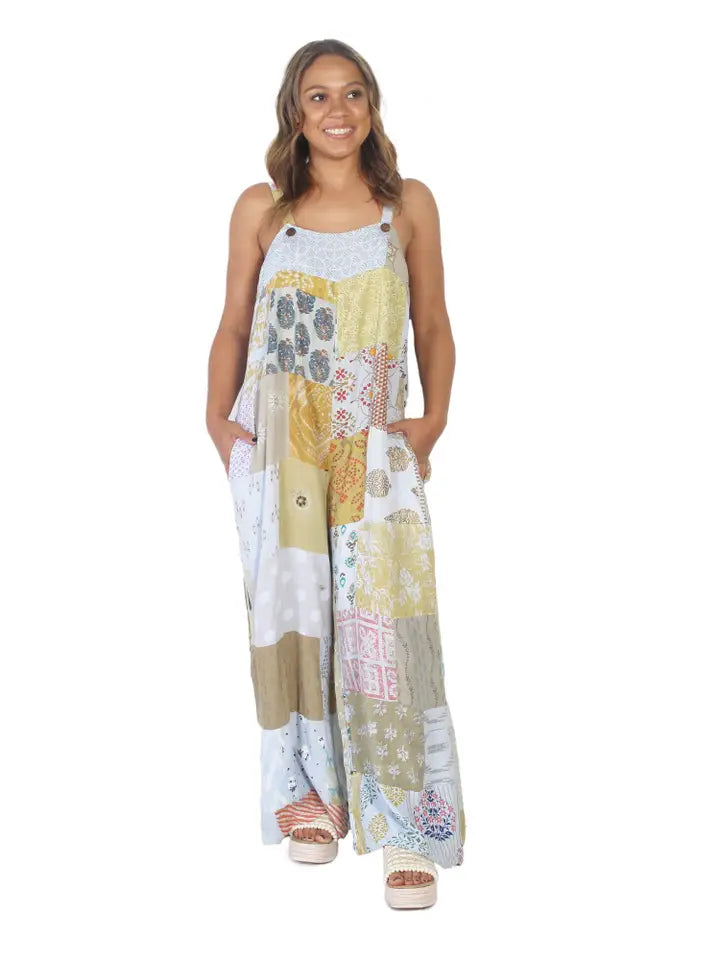 Patchwork Overalls in Rayon