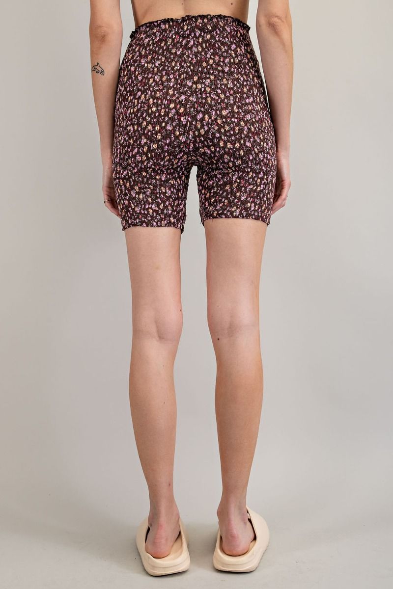 Fitted Print Shorts Espresso