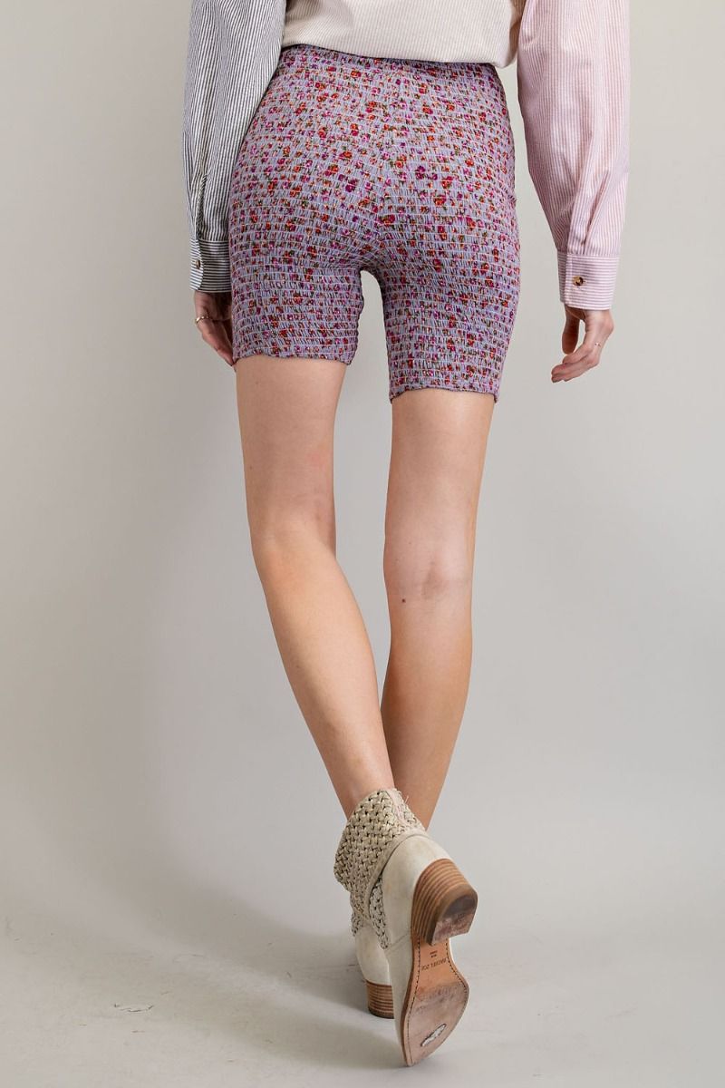 Fitted Print Shorts Lilac Grey