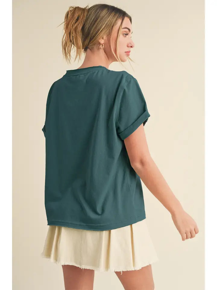 Mali Baby Tee Short Sleeve Top - Teal
