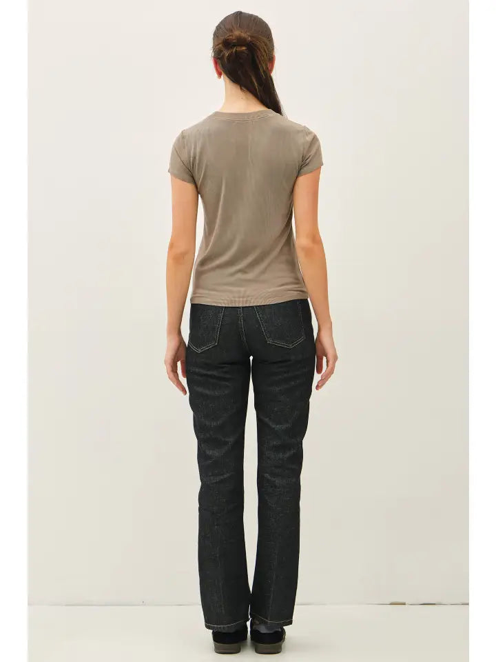 New Color-Garment Dye Ribbed Top