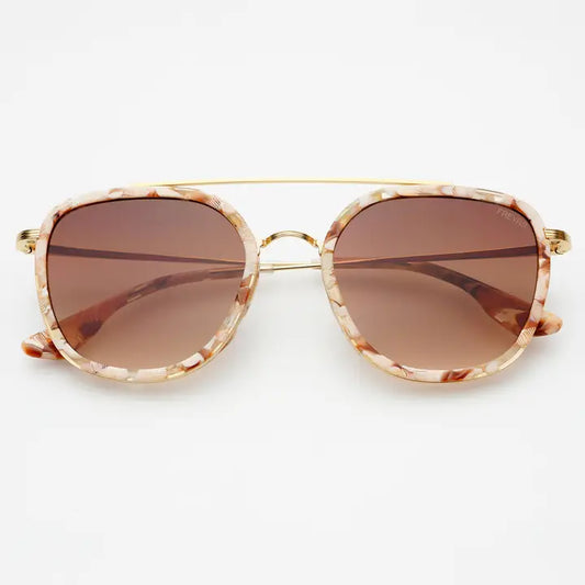 Weston Acetate Round Unisex Sunglasses - Pink Pearl
