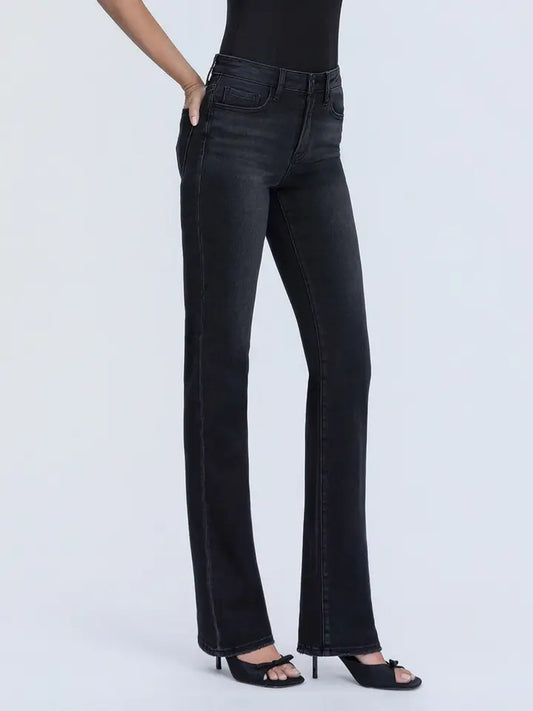 High Rise Full Length Black Bootcut Jeans