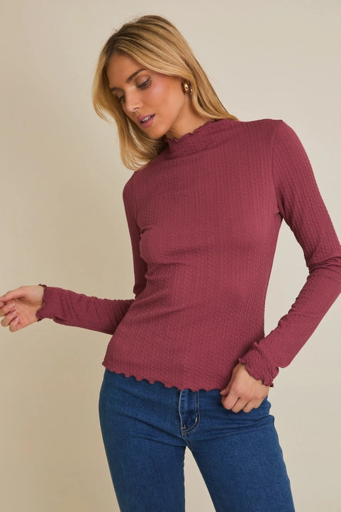 Long Sleeve Merrow Hem Top