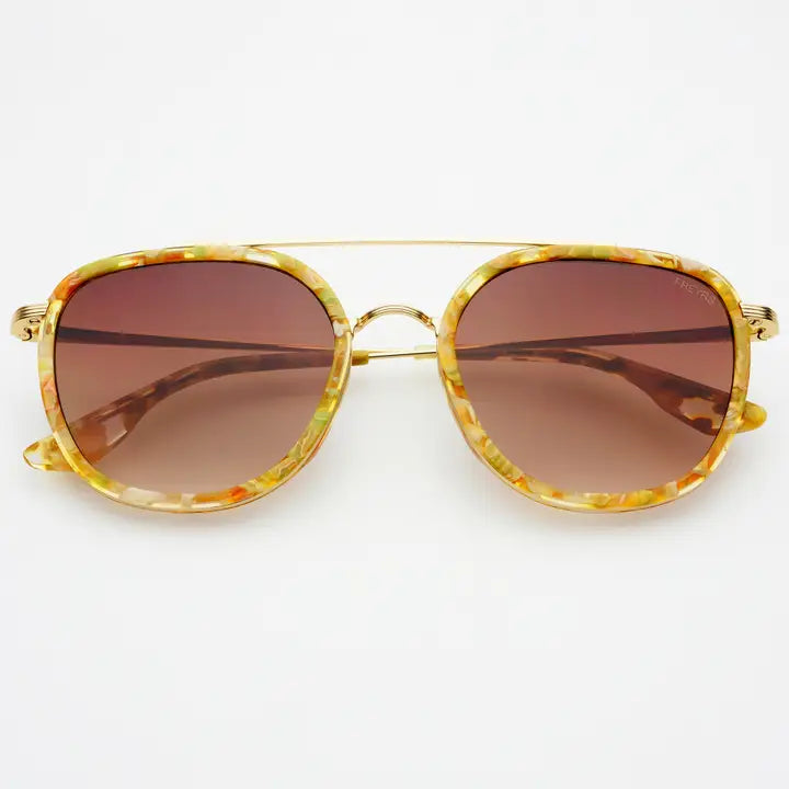 Weston Acetate Round Unisex Sunglasses - Yellow