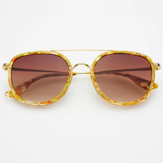 Weston Acetate Round Unisex Sunglasses - Yellow