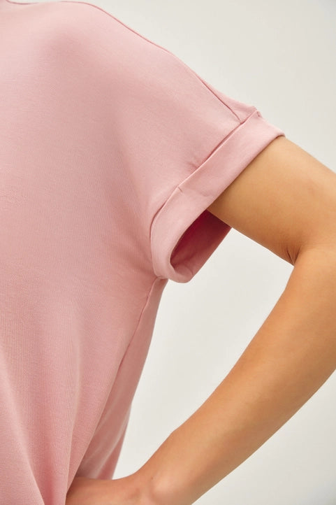 Lightweight Modal Basic Flowy Tee (Blush)