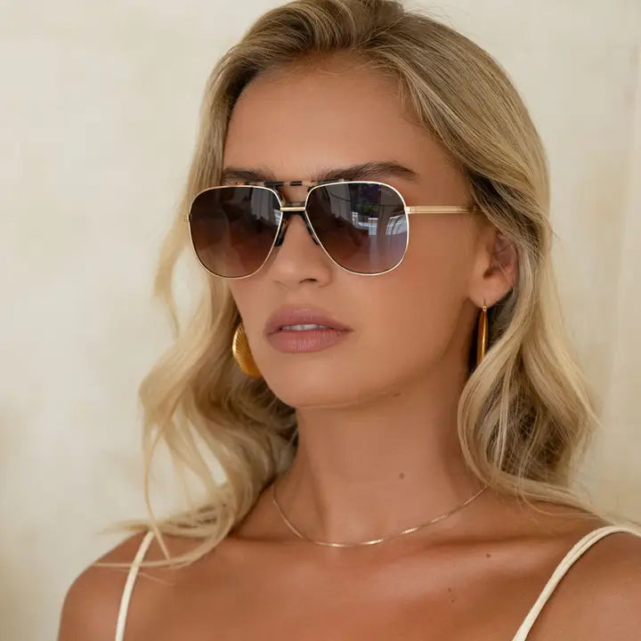 Logan Acetate Aviator Unisex Sunglasses