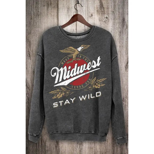 Midwest Stay Wild Mineral Sweatshirt