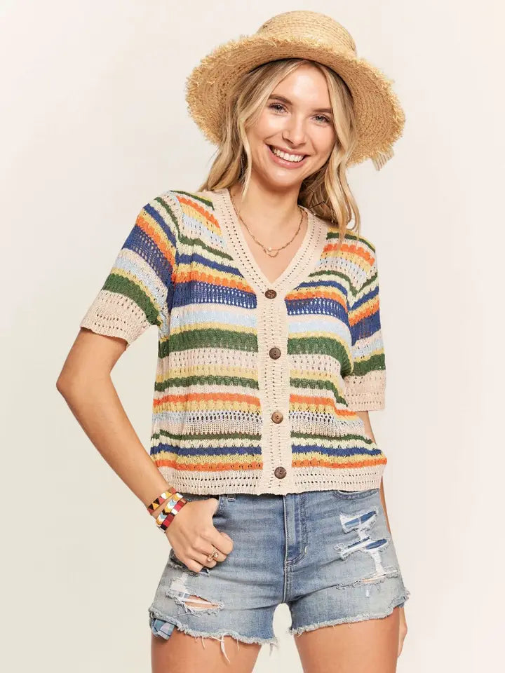 Multi Color Sweater Top