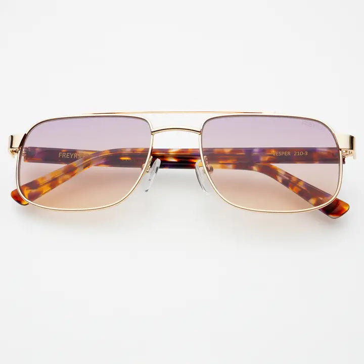 Vesper Unisex Aviator Sunglasses - Gold/Sunset
