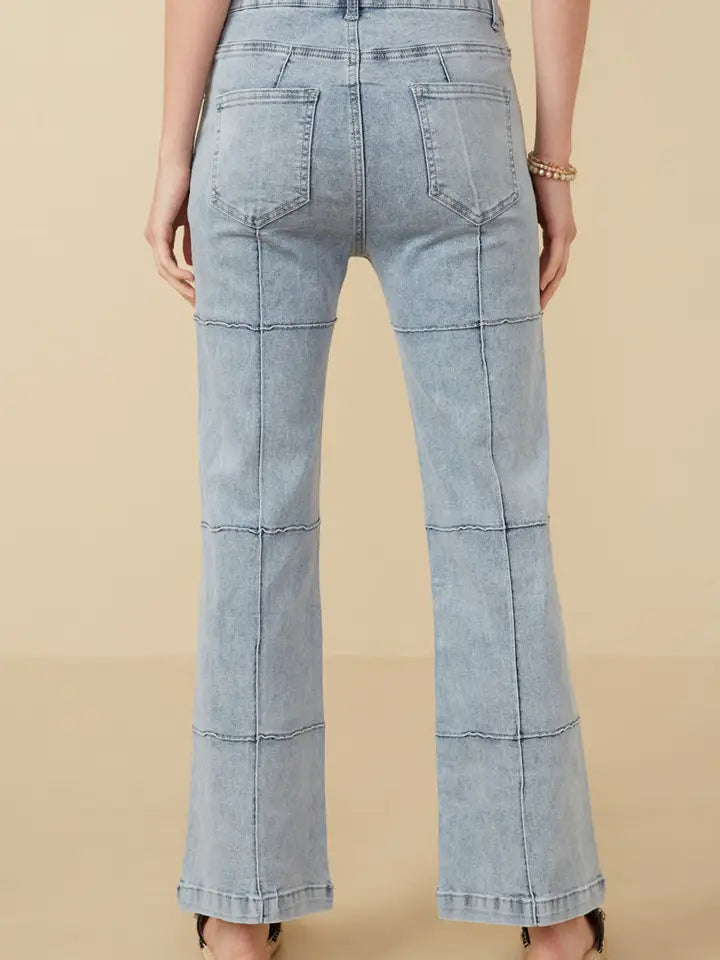 Hayden Washed Paneled Detail Denim Jeans