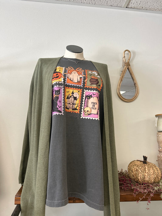 Knit Open Cardigan With High Side Slits