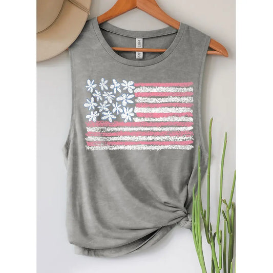 American Flag Mineral Graphic Tank Top