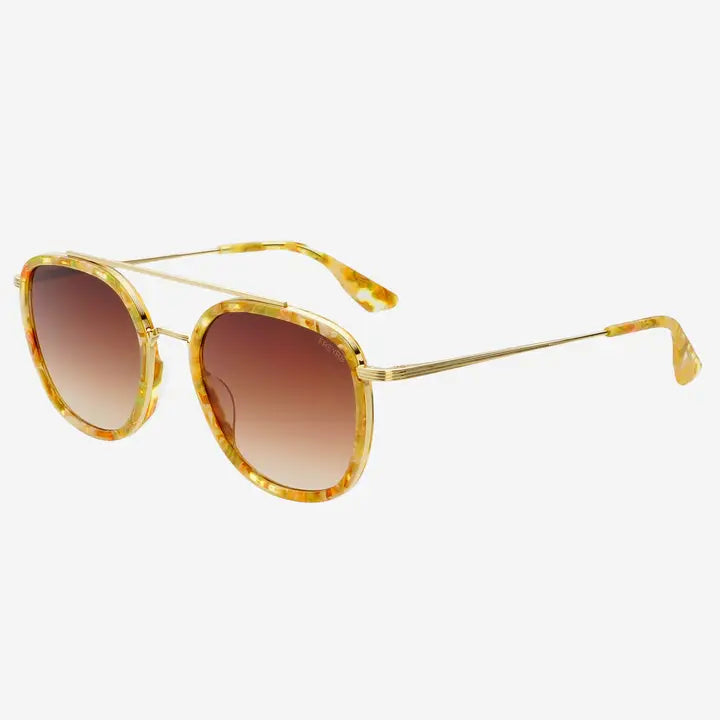 Weston Acetate Round Unisex Sunglasses - Yellow