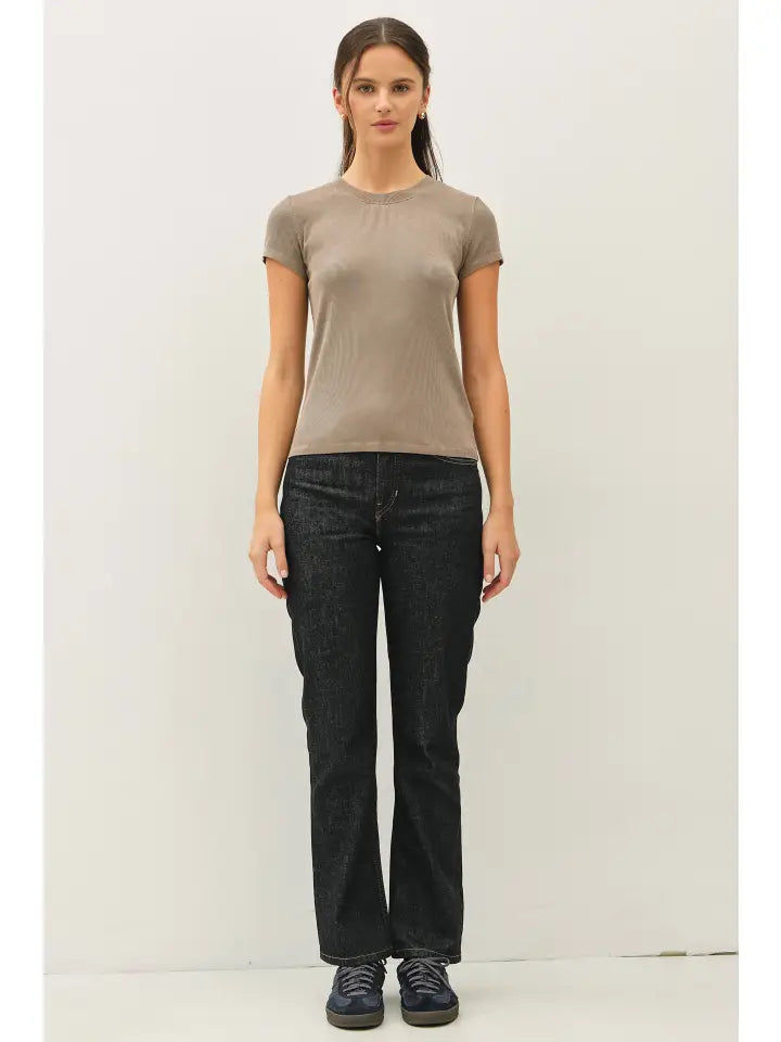 New Color-Garment Dye Ribbed Top