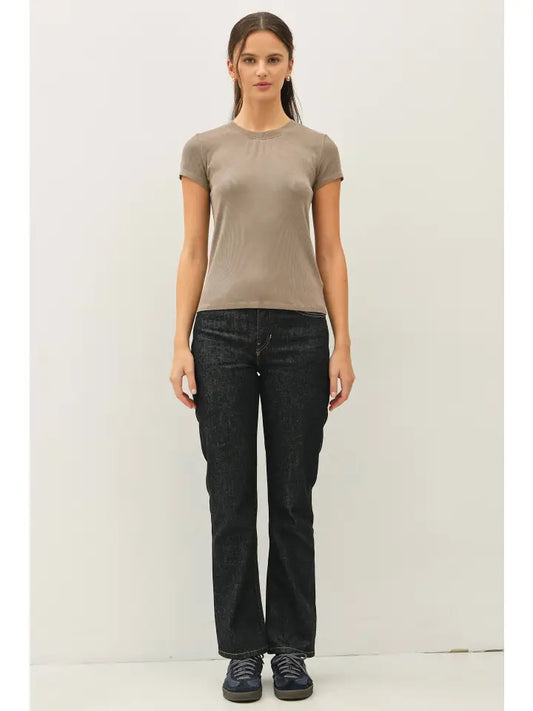 New Color-Garment Dye Ribbed Top