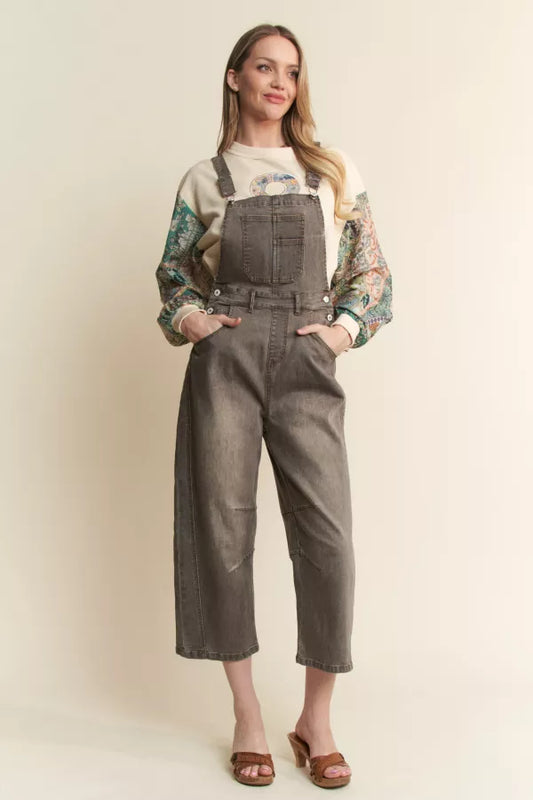 Women Vintage Denim Jumpsuit with Pockets