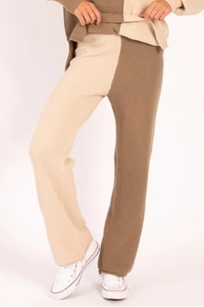 Two Tone Knit Pants