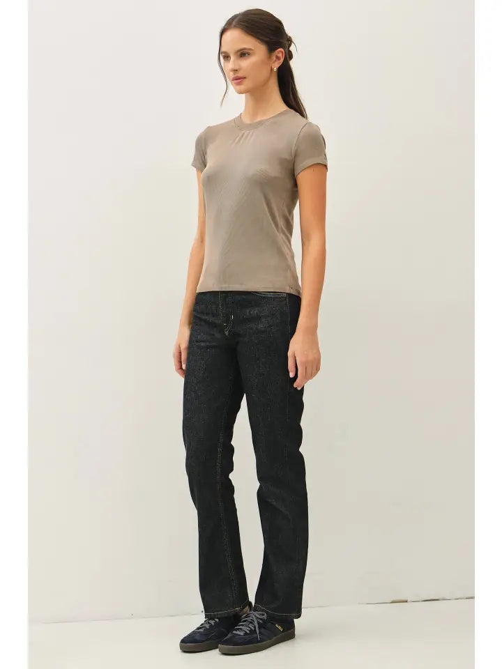 New Color-Garment Dye Ribbed Top