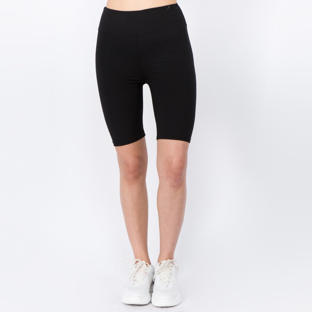 New Mix Solid Color Active Biker Shorts