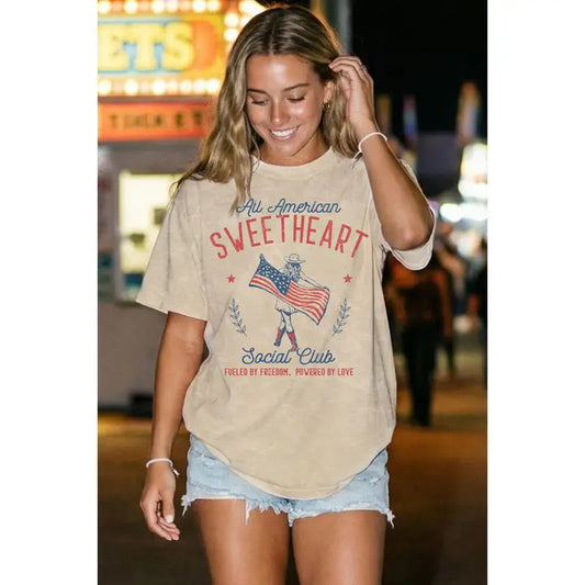All American Sweetheart Social Club Mineral Graphic Tee