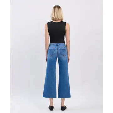 Vervet (Olivia) High Rise Raw Hem Twist Wide Jeans