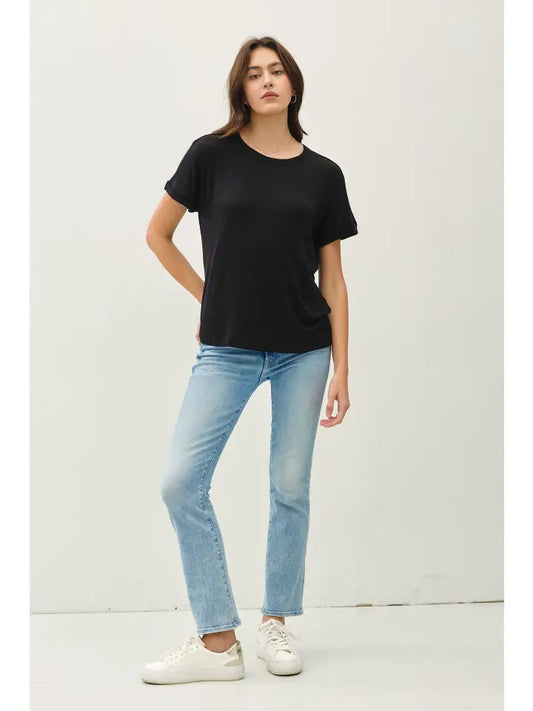 Lightweight Modal Basic Flowy Tee (Black)
