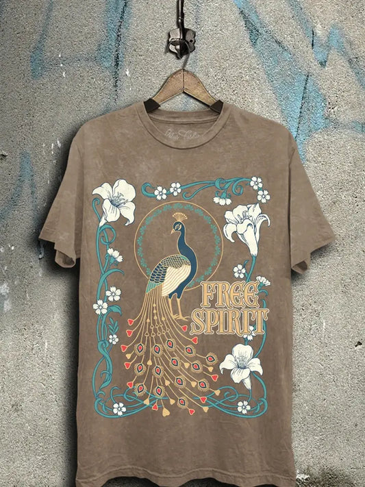 Free Spirit Peacock Graphic Top