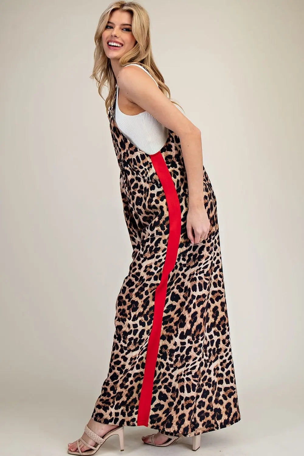 Leopard Printed Side Track Jumpsui