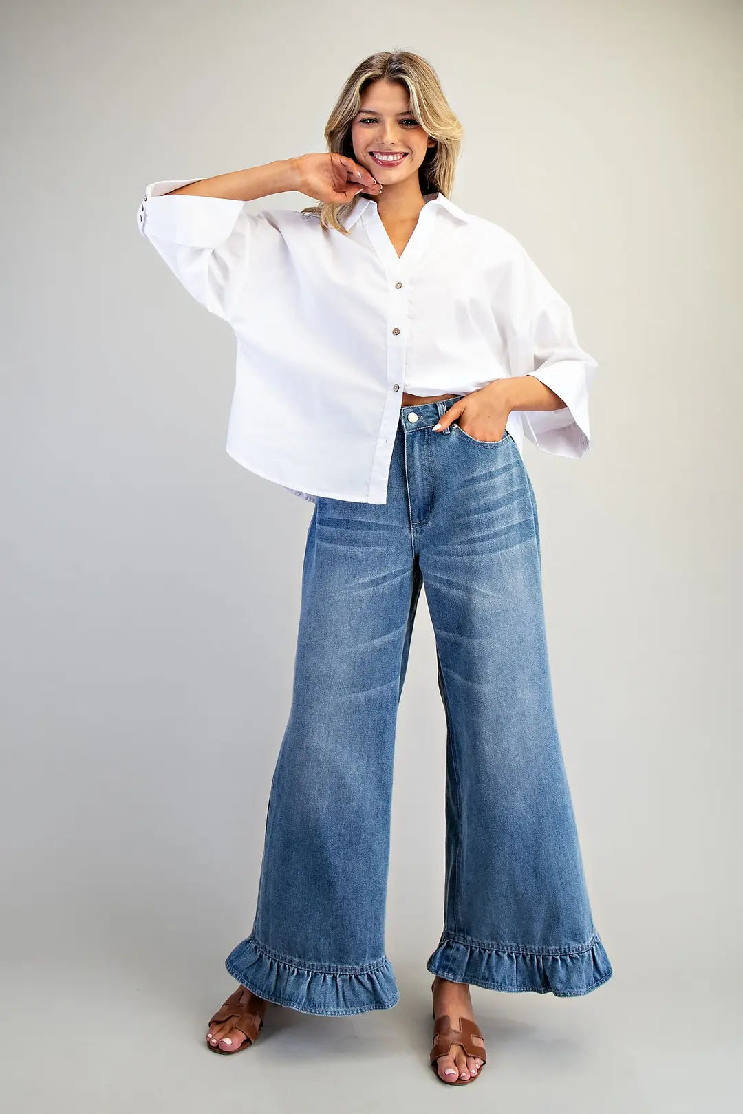 Mineral Washed Ruffle Hem