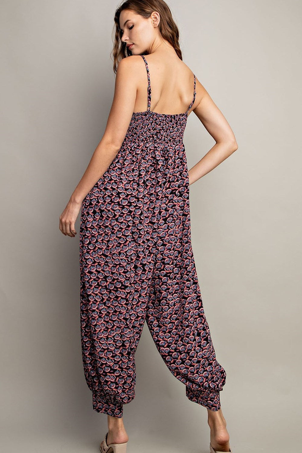 EESOME Printed Sleeveless Jumpsuit