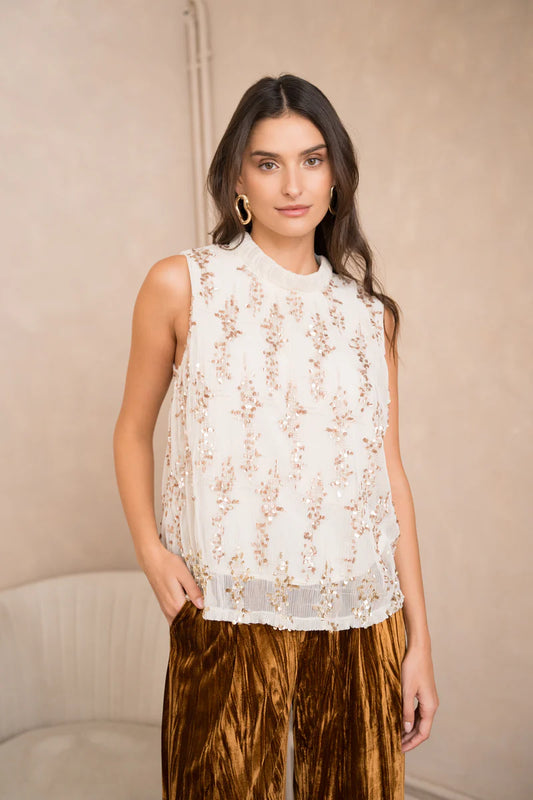 Tank Top Decorated with Sequins