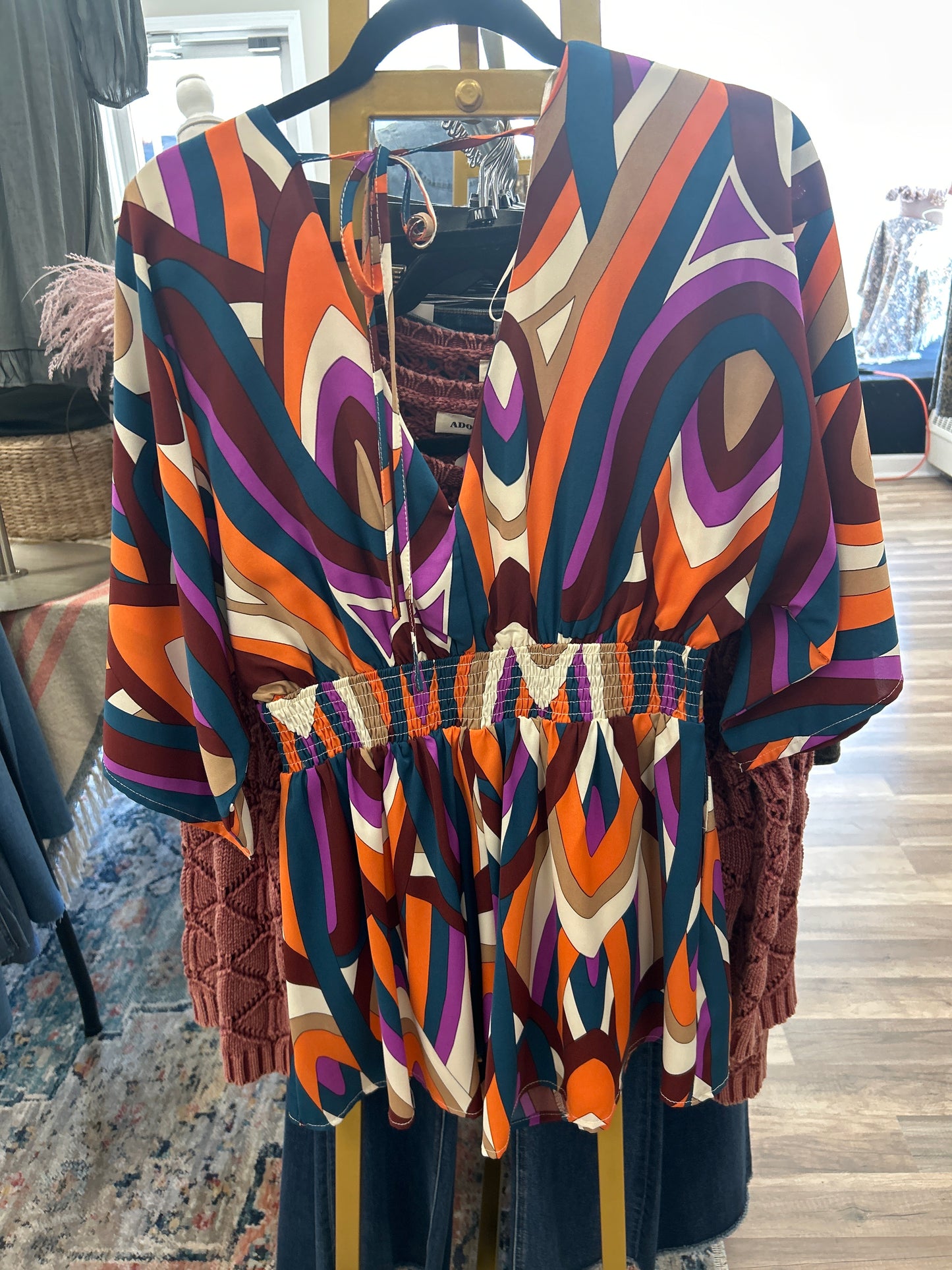 Multicolor Abstract Print Romper