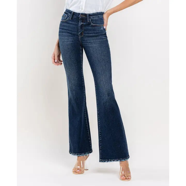 Bella Dark High Rise Relaxed Flare Jeans