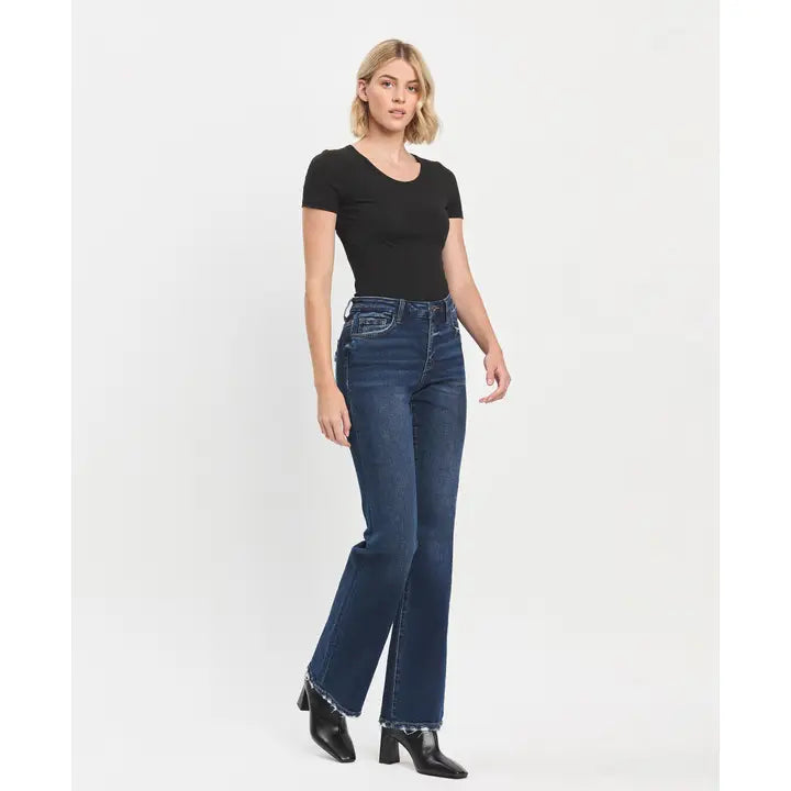 Bella Dark High Rise Relaxed Flare Jeans