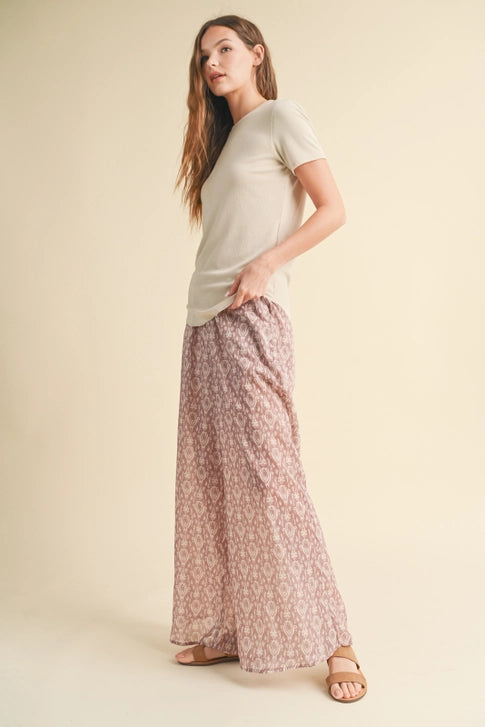 Ribbed Knit Basic T-Shirt Stone